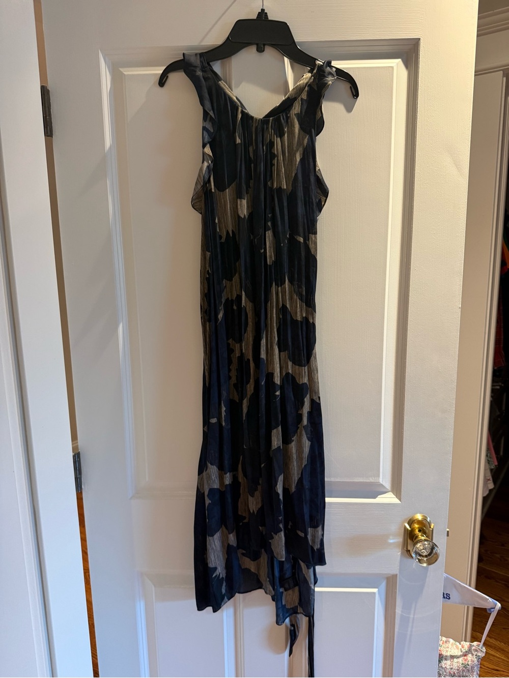 Halston Heritage Navy and Gray Dress